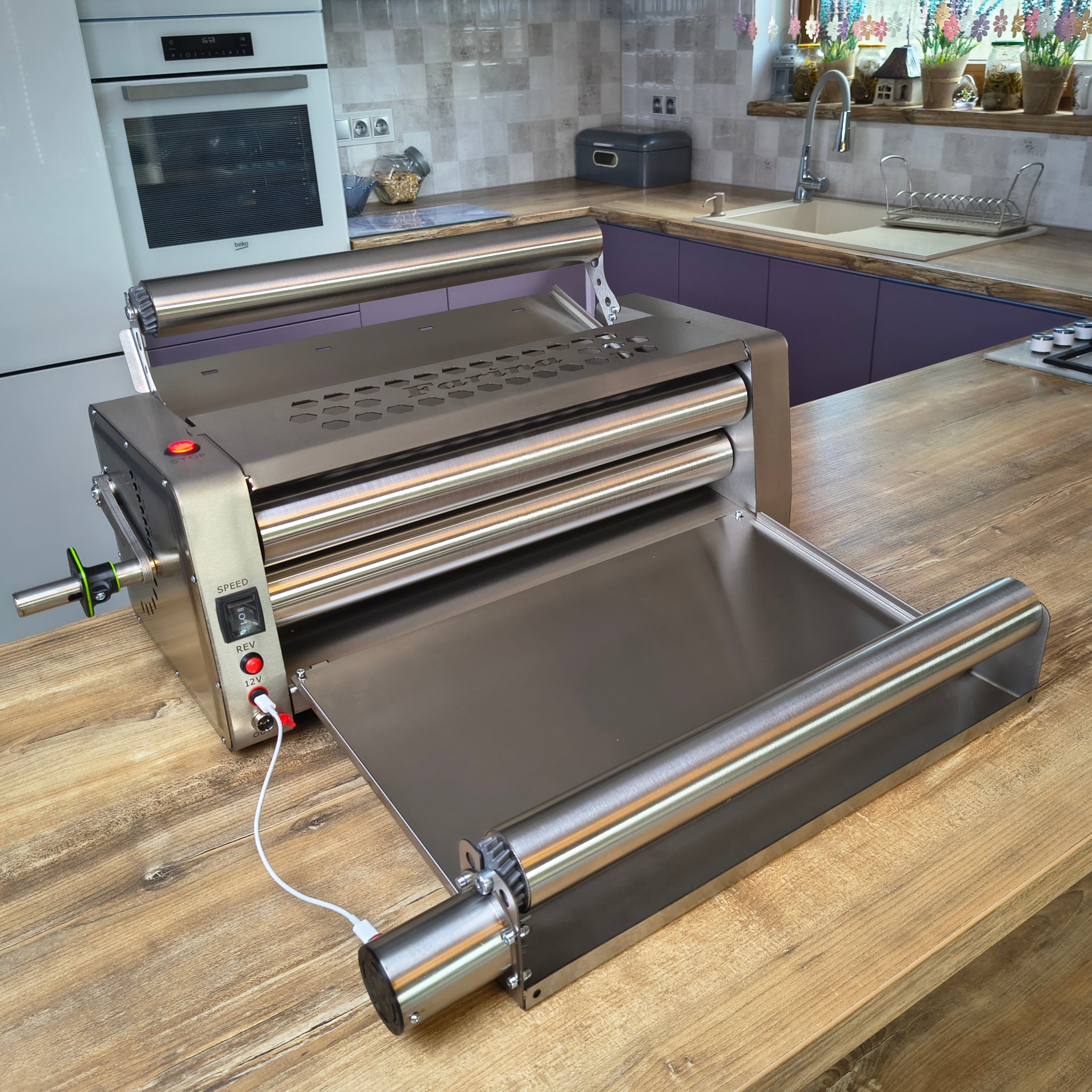 FARINA EXTRA E500 Electric Dough Sheeter 19.5in/50cm with Additional Electric Rolling Pins