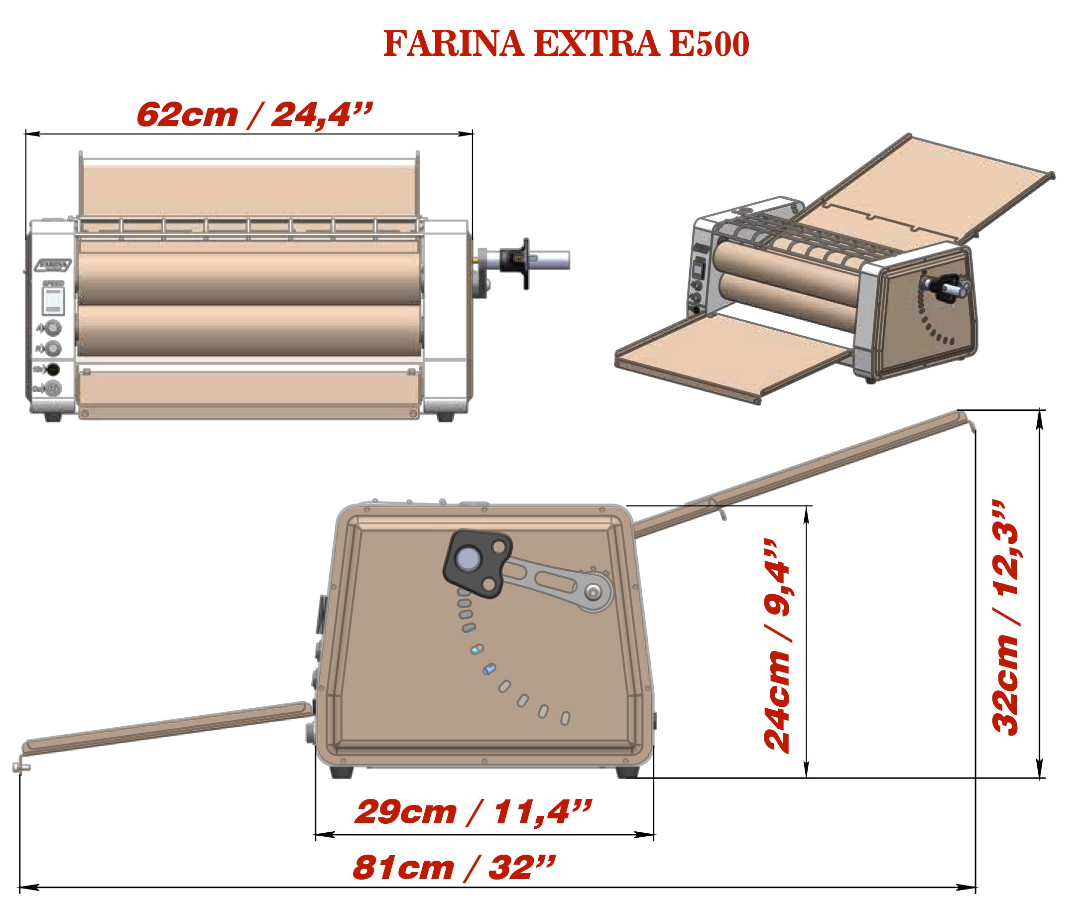 FARINA EXTRA E400/E500 Electric Dough Sheeter