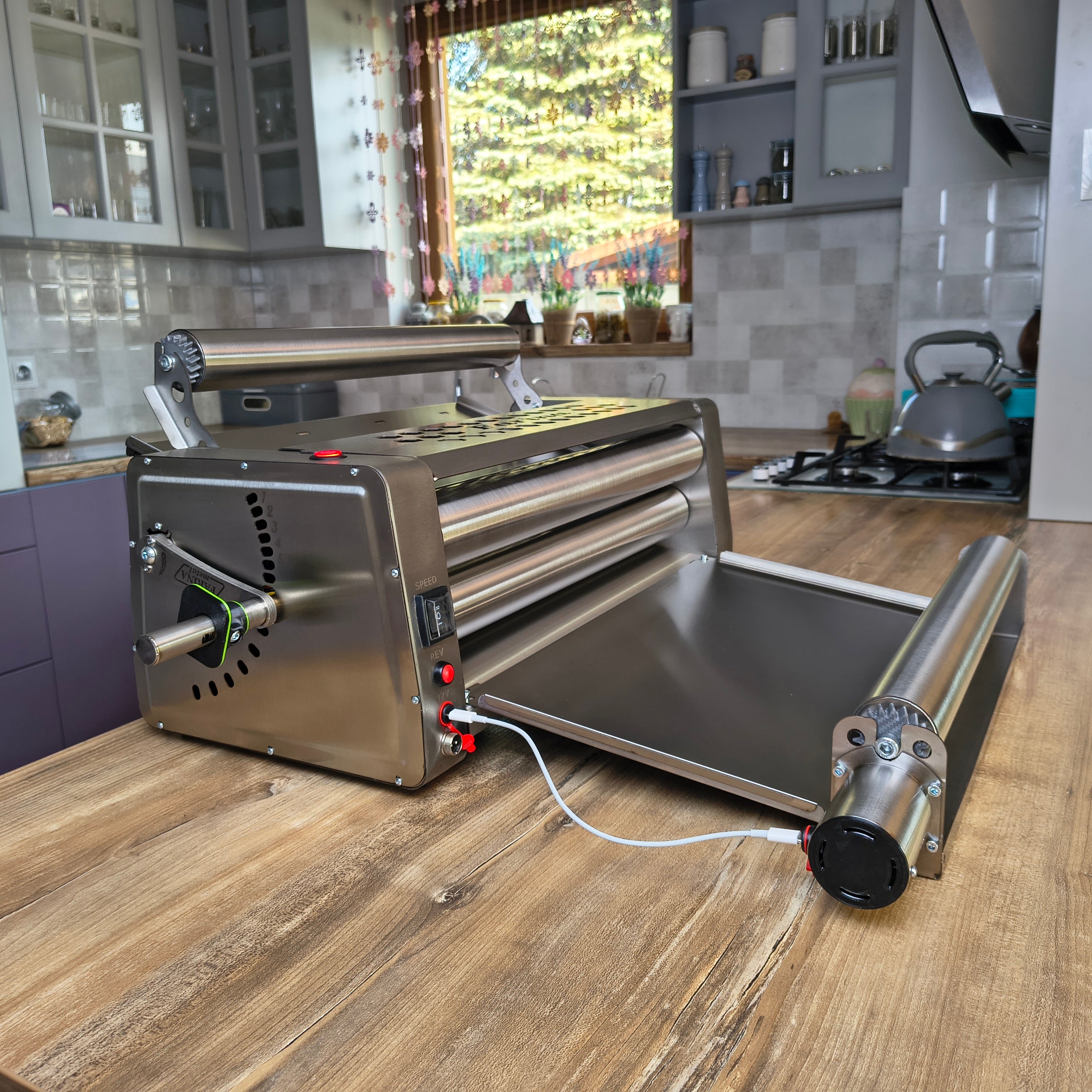 FARINA EXTRA E500 Electric Dough Sheeter 19.5in/50cm with Additional Electric Rolling Pins