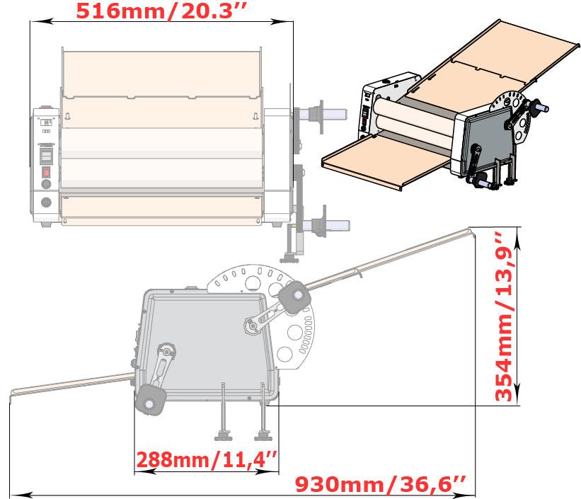 FARINA M400 Manual Dough Sheeter 15.7in/40cm - Farina Metal