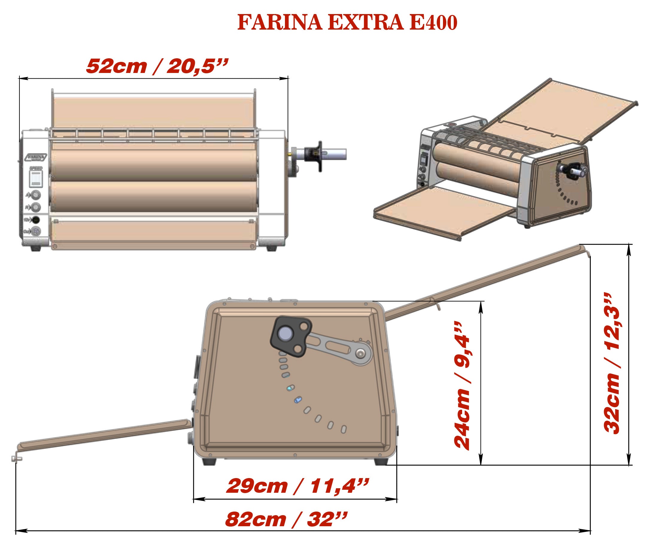 FARINA EXTRA E400/E500 Electric Dough Sheeter