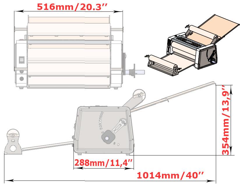 FARINA EXTRA E400 Electric Dough Sheeter 15.7in/40cm with Additional Rolling Pins - Farina Metal