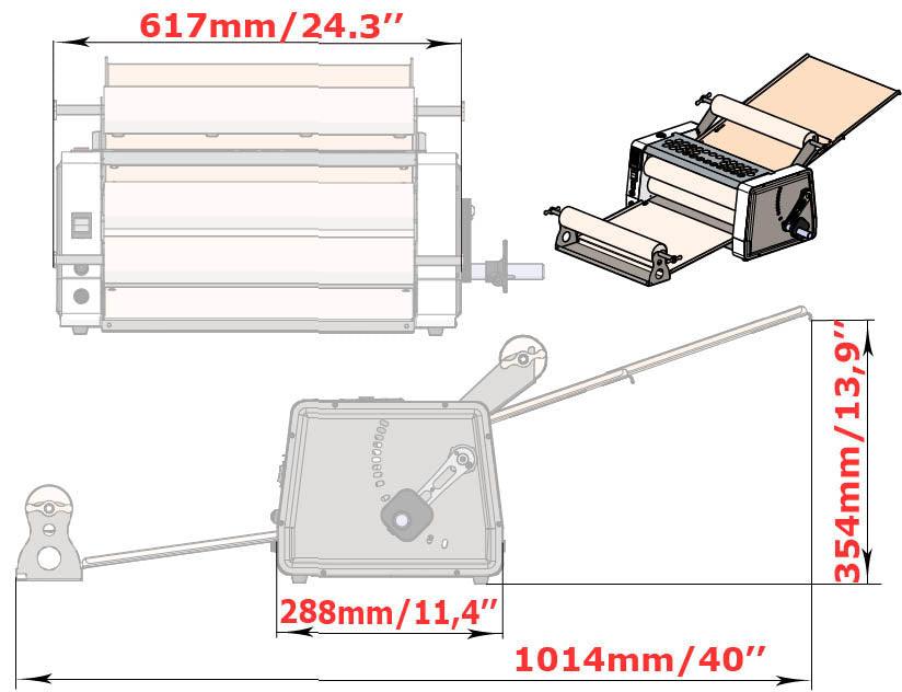 FARINA EXTRA E500 Electric Dough Sheeter 19.5in/50cm with Additional Rolling Pins - Farina Metal